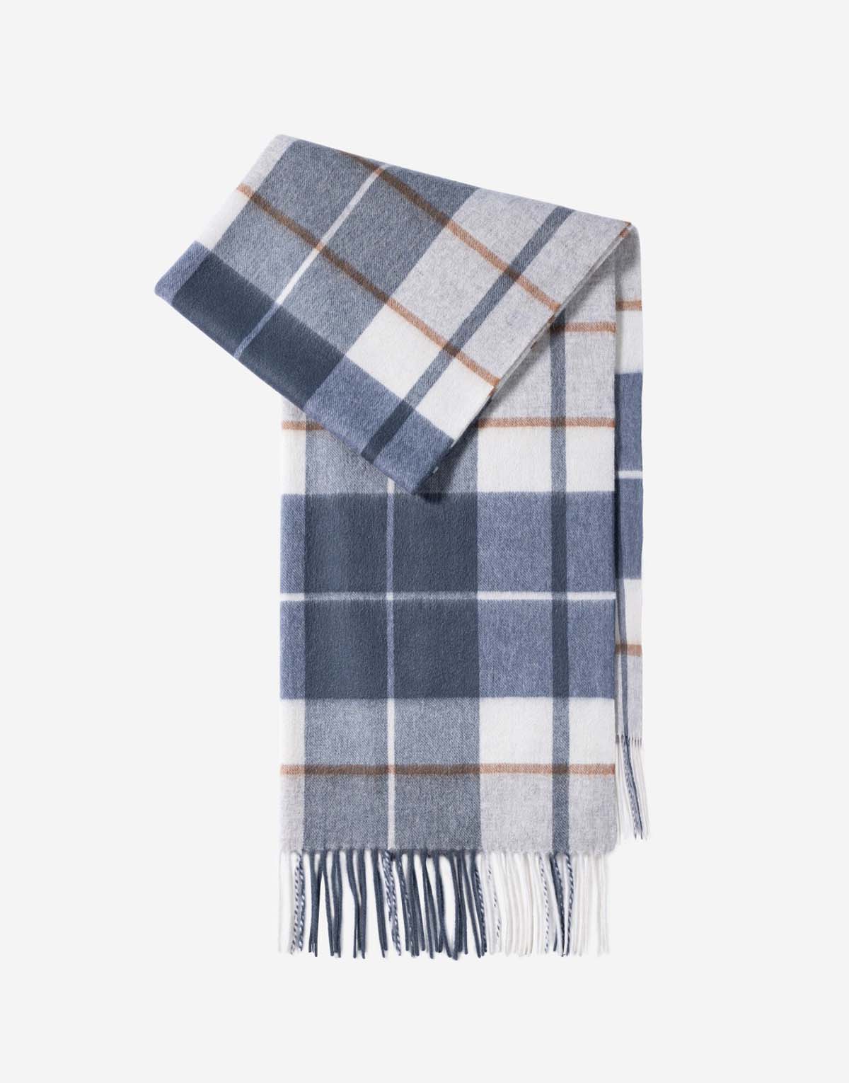 100PCT Wool Versatile Plaid Scarf-s5